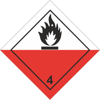 Вещества, способные к самовозгоранию - Маркировка опасных грузов, знаки опасности - магазин "Охрана труда и Техника безопасности"